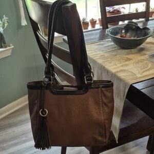 NorthStyle Brown Leather Shoulder Bag with Tassel